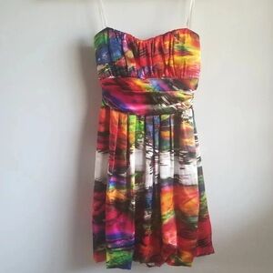 B. Smart Strapless Watercolor Dress Juniors 5/6